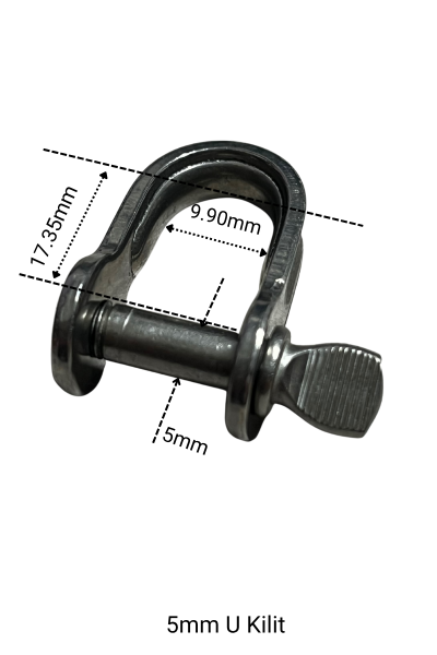 Kilit 5mm - 316 Paslanmaz Krom Optimist ve Laser Makara Montaj Kilidi 535