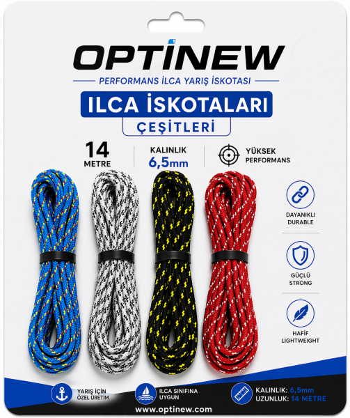 Ilca (Laser) İskotası 6.5 mm - 14 Metre Performans İskota Halatı