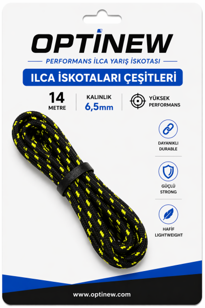 Ilca (Laser) İskotası 6.5 mm - 14 Metre Performans İskota Halatı - 5709