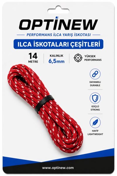 Ilca (Laser) İskotası 7 mm - 14 Metre Performans İskota Halatı