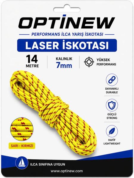 Ilca (Laser) İskotası 7 mm - 14 Metre Performans İskota Halatı