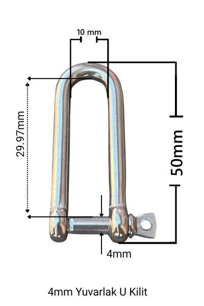 U Kilit Yuvarlak 4 mm